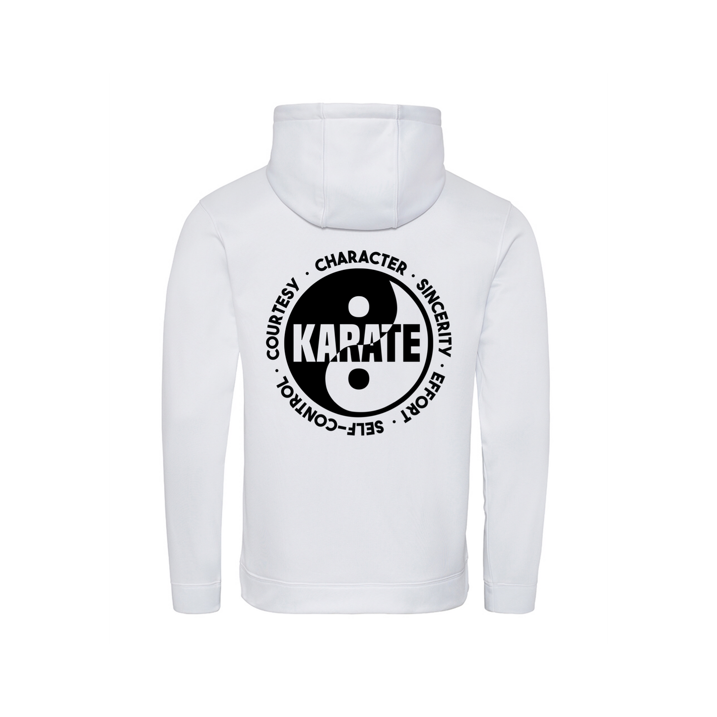 A white belt is a black belt karate hoodie