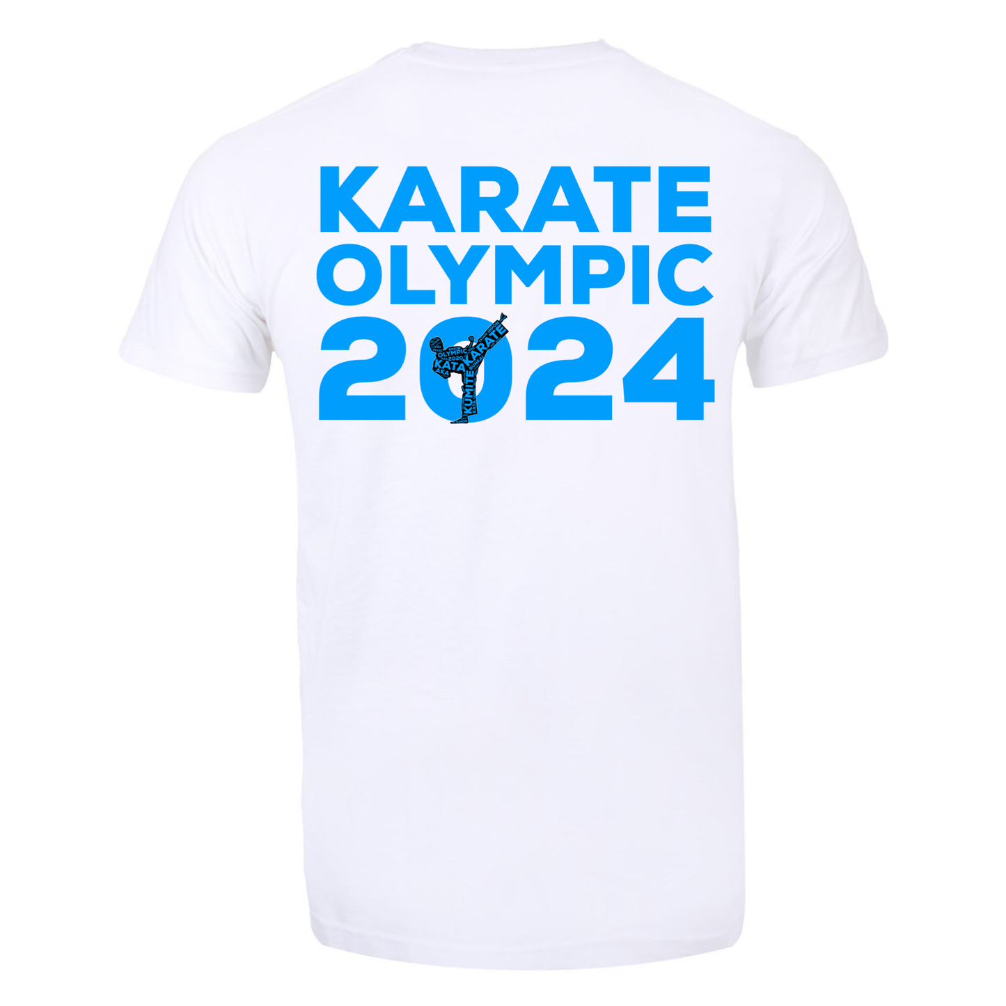 Karate Kick T-shirt (White-Black/Blue)