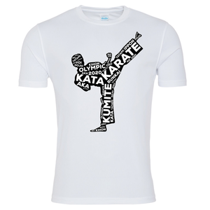 Karate Kick T-shirt (White-Black)