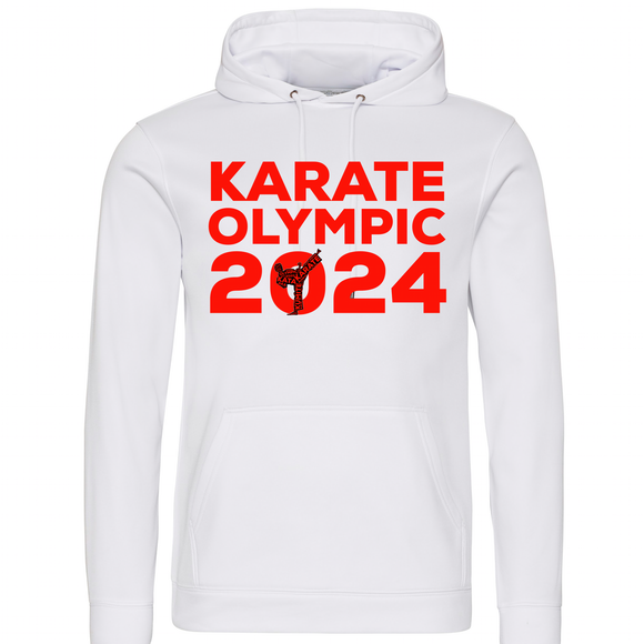 Karate Olympic 2024 Hoodie (White-Red)