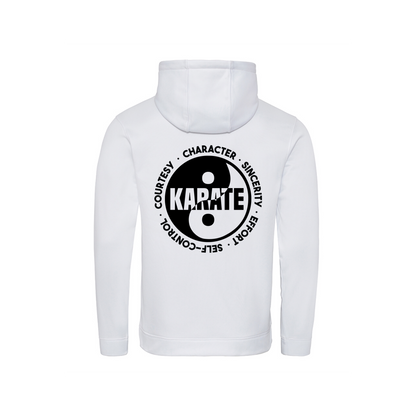 A white belt is a black belt karate hoodie