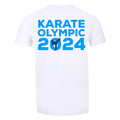 Karate Kick T-shirt (White-Black/Blue)
